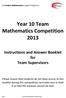 Year 10 Team Mathematics Competition 2013