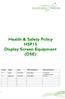 Health & Safety Policy HSP15 Display Screen Equipment (DSE)