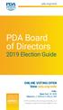 PDA Board of Directors 2019 Election Guide