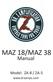 MAZ 18/MAZ 38. Manual. Model: ZA-8 / ZA-5.