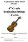 4 th Grade Beginning Strings -Violin-