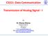 CS311: Data Communication. Transmission of Analog Signal - I