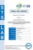 RADIO TEST REPORT. Report No: STS W01. Issued for. Okaylight Electronic Co.,LTD