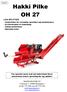 Hakki Pilke OH 27. The operator must read and understand these instructions before operating the log splitter!