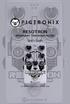 RESOTRON RESONANT TRACKING FILTER. User s Guide