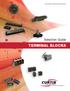 Innovative Engineering Solutions. Selection Guide TERMINAL BLOCKS. A division of Powers Holdings, Inc.