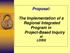 Proposal: The Implementation of a Regional Integrated Program in Project-Based Inquiry at LDISS