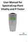 User Manual for SpectraCrop Plant Vitality and P-Tester