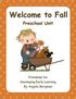 Welcome to Fall. Preschool Unit Printable. Thank you for your Purchase!