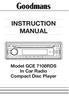 INSTRUCTION MANUAL Model GCE 7108RDS In Car Radio Compact Disc Player