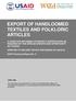 EXPORT OF HANDLOOMED TEXTILES AND FOLKLORIC ARTICLES
