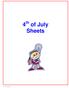 4 th of July Sheets Learn Curriculum