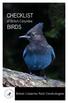 CHECKLIST of British Columbia BIRDS. British Columbia Field Ornithologists