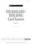 Vocabulary- Building