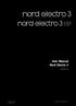 User Manual Nord Electro 3. OS Version 3.x. Part No Copyright Clavia DMI AB 2011 Print Edition 3.1
