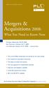 Mergers & Acquisitions 2008: