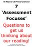 7 Assessment Focuses Questions to get us thinking about our reading!