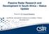 Passive Radar Research and Development in South Africa Status Update