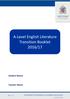 A-Level English Literature Transition Booklet 2016/17