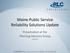 Maine Public Service Reliability Solutions Update