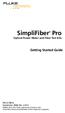 Pro. SimpliFiber. Getting Started Guide. Optical Power Meter and Fiber Test Kits