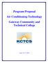 Program Proposal Air Conditioning Technology Gateway Community and Technical College