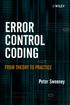ERROR CONTROL CODING From Theory to Practice