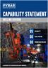 CAPABILITY STATEMENT DRILLING DIVISION CAPABILITY CABLE BOLTING PRODUCTION DRILLING LEADERS IN UNDERGROUND MINING