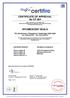 CERTIFICATE OF APPROVAL No CF 284 INTUMESCENT SEALS