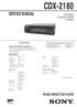 SERVICE MANUAL FM/AM COMPACT DISC PLAYER. US Model Canadian Model E Model SPECIFICATIONS. Model Name Using Similar Mechanism