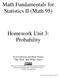 Homework Unit 3: Probability
