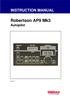 INSTRUCTION MANUAL. Robertson AP9 Mk3. Autopilot
