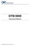 DTM 8000 Instruction Manual