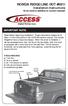 HONDA RIDGELINE (KIT #601) Installation Instructions (to be used in addition to owners manual)