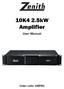 10K4 2.5kW Amplifier. User Manual. Order code: AMP80