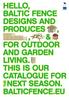 DESIGNS AND PRODUCES,, & FOR OUTDOOR AND GARDEN LIVING. THIS IS OUR