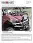 Installation & Operations Manual 2 Piece Hood Rack for Polaris Ranger With Pro-Fit Roll Cage