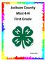 Jackson County Mini 4-H First Grade