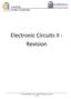 Electronic Circuits II - Revision