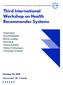 Third International Workshop on Health Recommender Systems