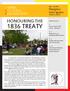 1836 Treaty OJIBWE CULTURAL FOUNDATION. Honouring the. Dbaajmomzin igaans. September - Oct Volume 6, Issue 8. Inside this issue: