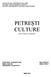 PETREŞTI CULTURE. Phd Thesis Abstract. LUCIAN BLAGA UNIVERSITY from SIBIU HYSTORY AND PATRIMONY FACULTY ANCIENT AND MEDIEVAL HISTORY DEPARTMENT