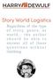 Story World Logistics Regardless of the type of story, genre, or world the author should be able to answer all of these questions without thinking.