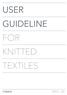 USER GUIDELINE FOR KNITTED TEXTILES