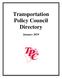 Transportation Policy Council Directory. January 2019