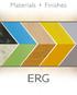 The all-encompassing guide to all of ERG s finishes, colors, materials and information. Endless possibilities to customize your tables and seating