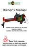 Owner s Manual. TIMBER CHAMP KINETIC LOG SPLITTER Model No ASSEMBLY & OPERATING INSTRUCTIONS