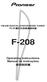FM/AM DIGITAL-SYNTHESIZER TUNER F-208. Operating Instructions Manual de instruções