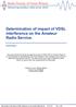 Determination of impact of VDSL interference on the Amateur Radio Service.