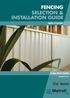 FENCING SELECTION & INSTALLATION GUIDE